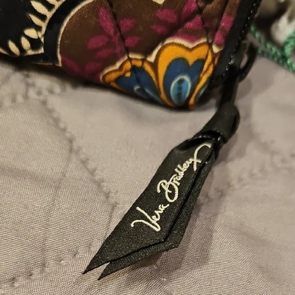 Vera Bradley Kensington Zip Around Paisley Quilted Wallet - Black, Brown, Orange - Picture 6 of 16